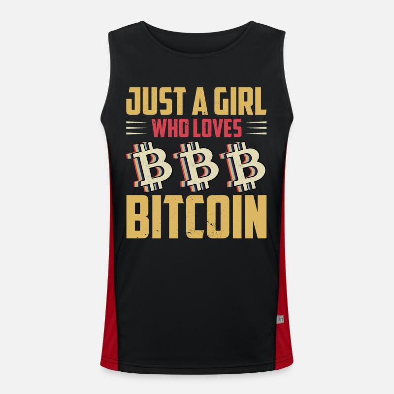 Bitcoin Krypto Kryptowährung Funktionelles Kontrast-Tank Top für Männer 