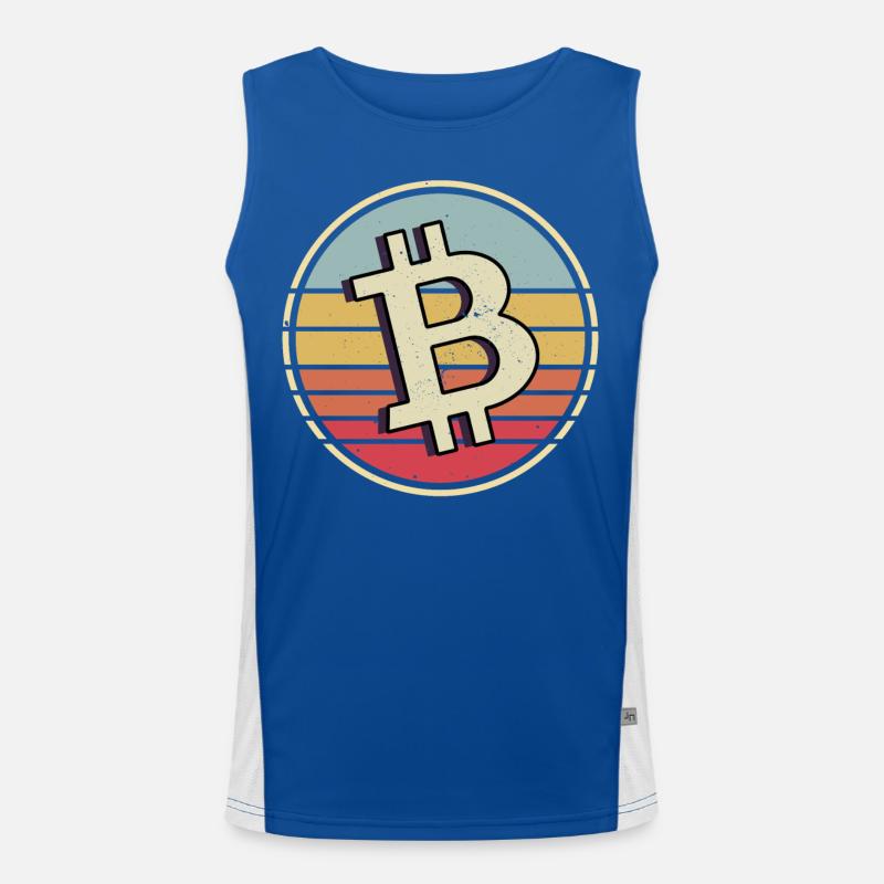 Bitcoin Krypto Kryptowährung Funktionelles Kontrast-Tank Top für Männer 