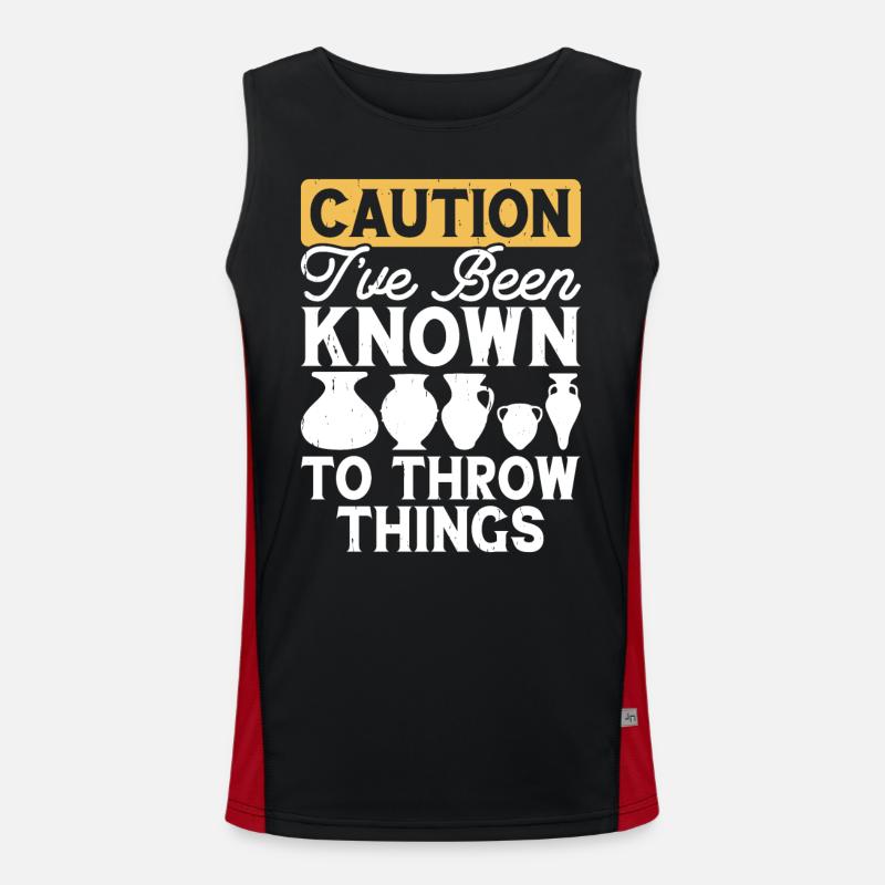 Pottery Pottery Pottery - Men's Functional Contrast Tank Top - black/red