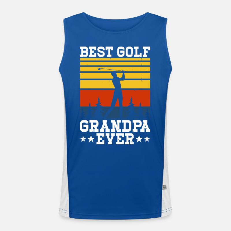 Golf Golfer Opa Funktionelles Kontrast-Tank Top für Männer 