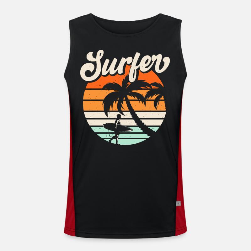 Surfing Surfer - Men's Functional Contrast Tank Top - black/red