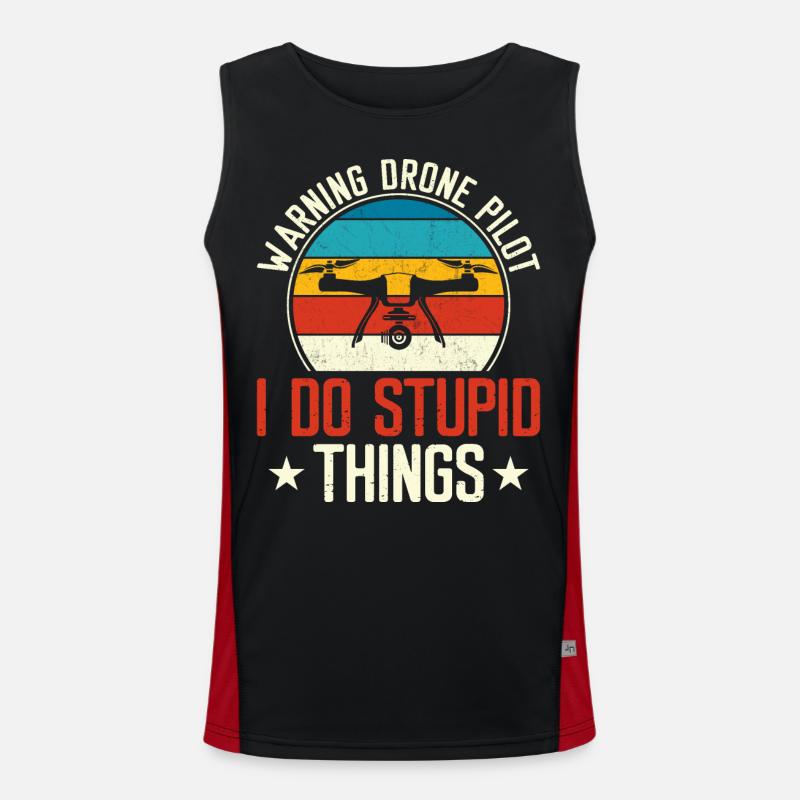 Drone - Men's Functional Contrast Tank Top  - black/red