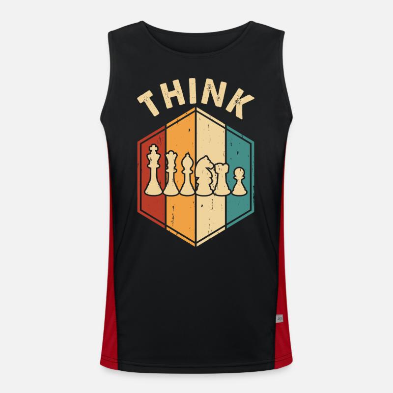 Chess - Men's Functional Contrast Tank Top  - black/red
