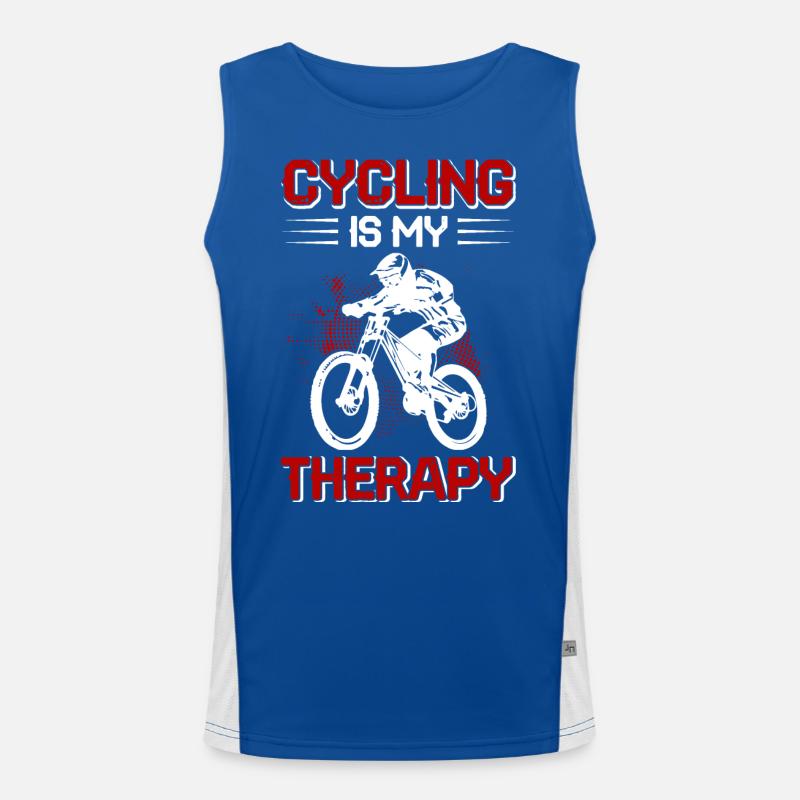 Le cyclisme est ma thérapie Débardeur respirant contrasté Homme 