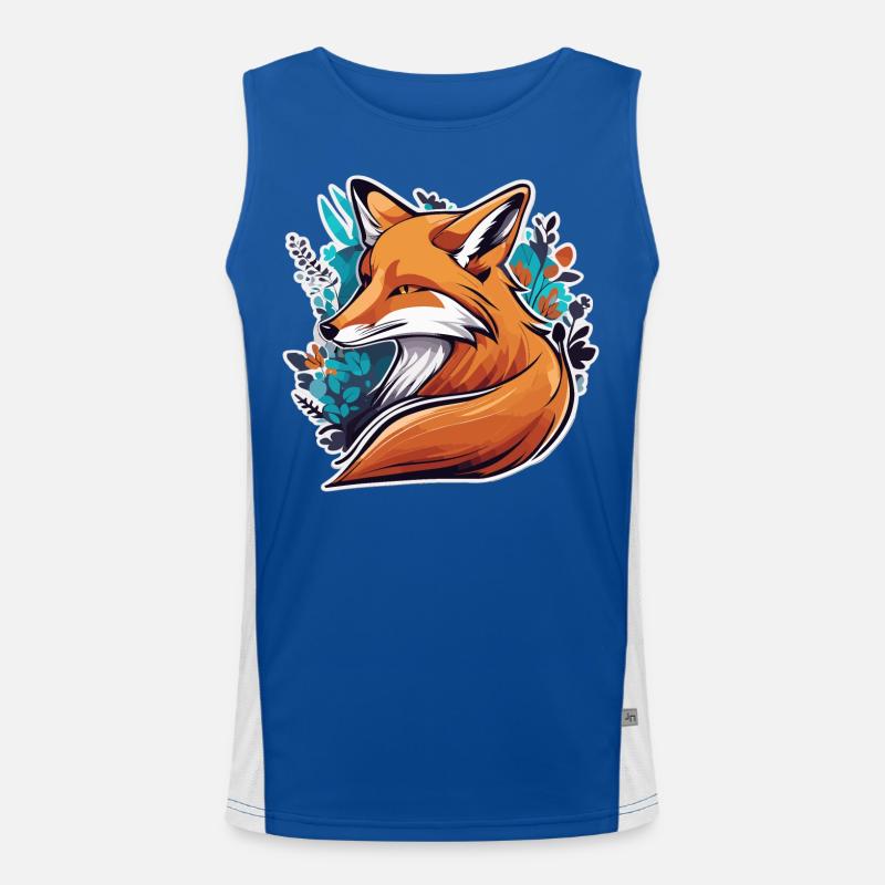 Fox Sticker Design Men's Functional Contrast Tank Top 