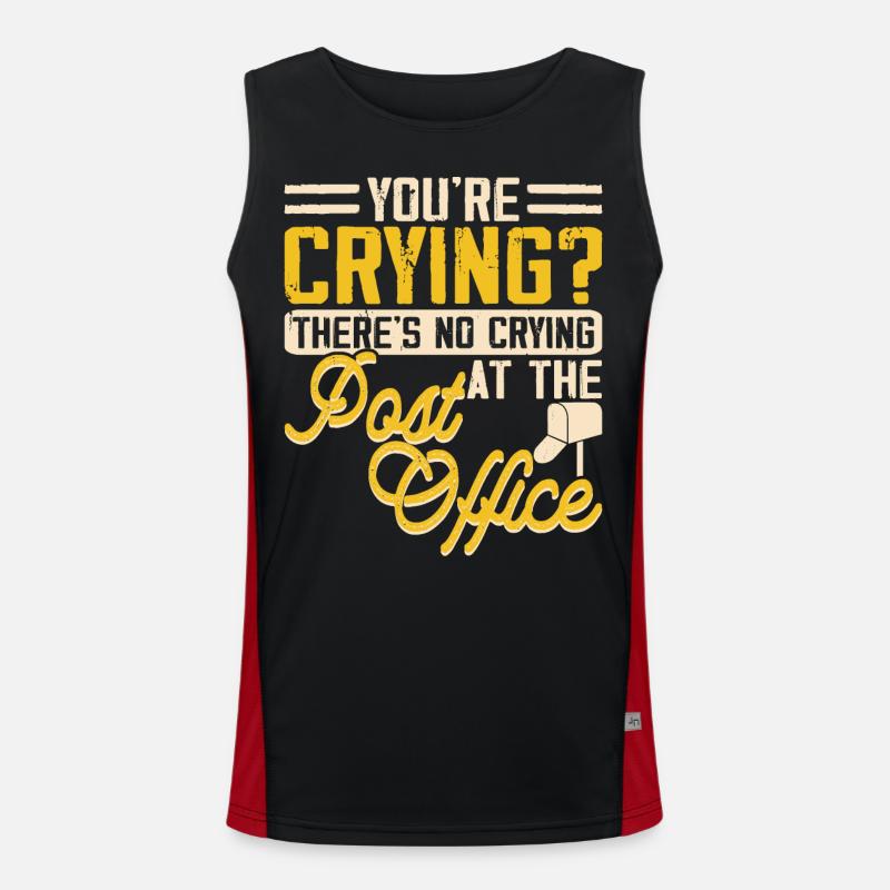 Postman Postman - Men's Functional Contrast Tank Top  - black/red