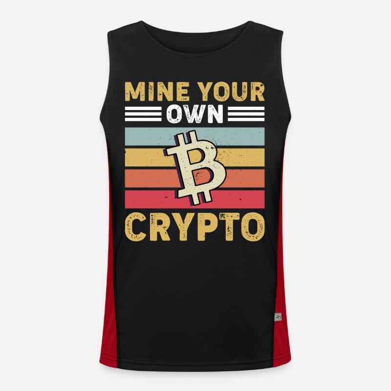 Bitcoin Crypto Cryptocurrency Men's Functional Contrast Tank Top 