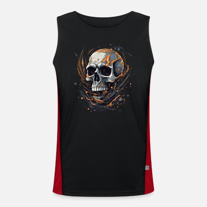 Skelett Halloween Süßes oder Saueres Verkleidung Funktionelles Kontrast-Tank Top für Männer 