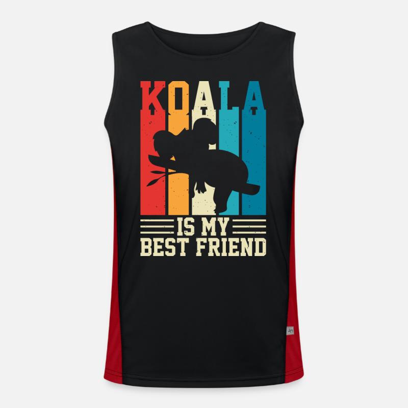 Koala - Men's Functional Contrast Tank Top  - black/red