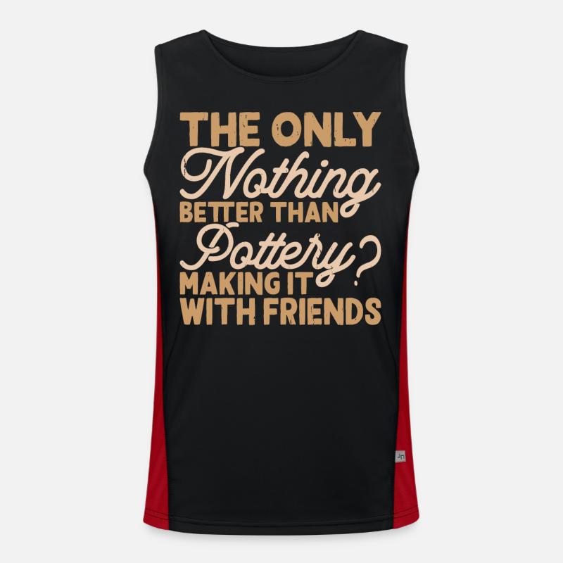 Pottery Pottery Pottery - Men's Functional Contrast Tank Top - black/red