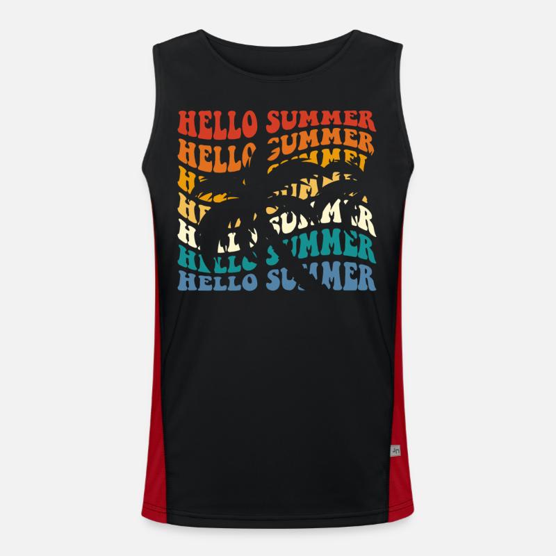 Hello Summer - Men's Functional Contrast Tank Top  - black/red