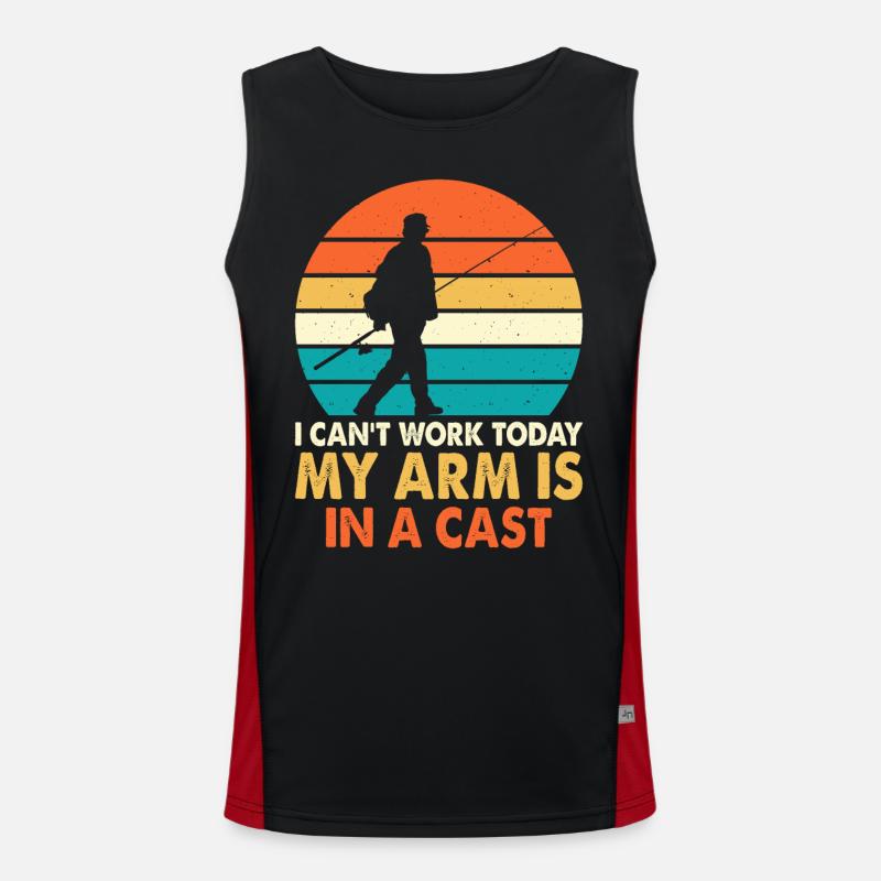 Angler - Men's Functional Contrast Tank Top  - black/red