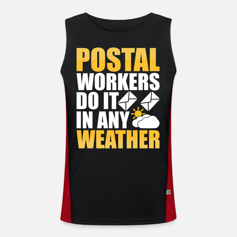 Postman Postman Postman - Men's Functional Contrast Tank Top  - black/red