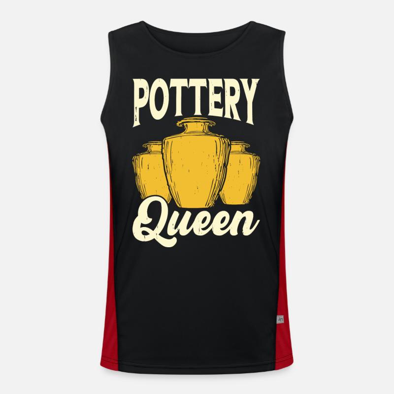 Pottery Pottery Pottery - Men's Functional Contrast Tank Top - black/red