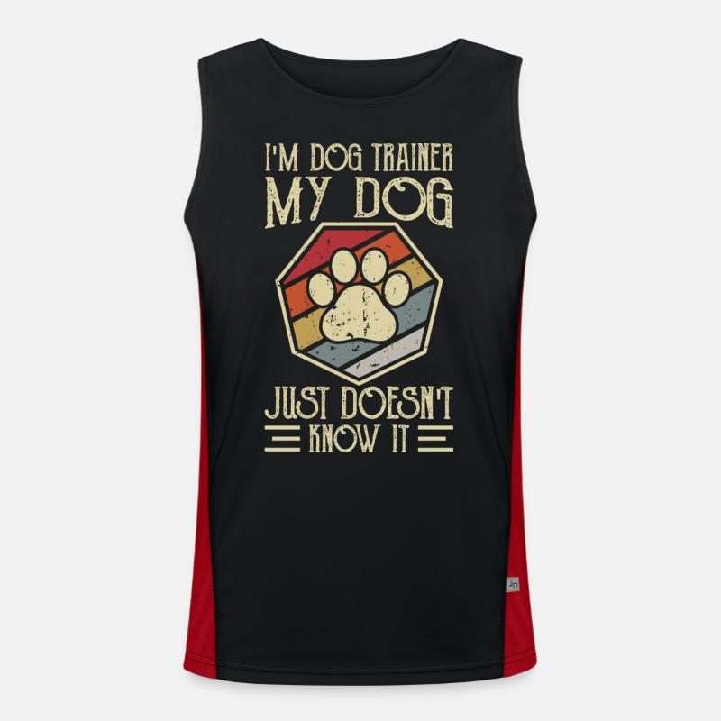 Dog Trainer Men's Functional Contrast Tank Top 