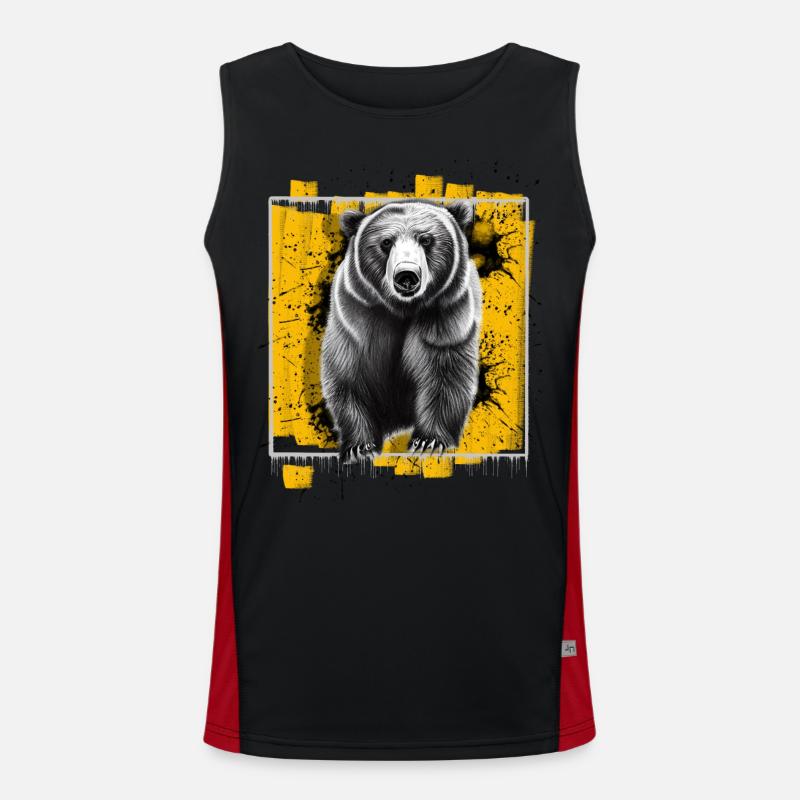 Bär Funktionelles Kontrast-Tank Top für Männer 