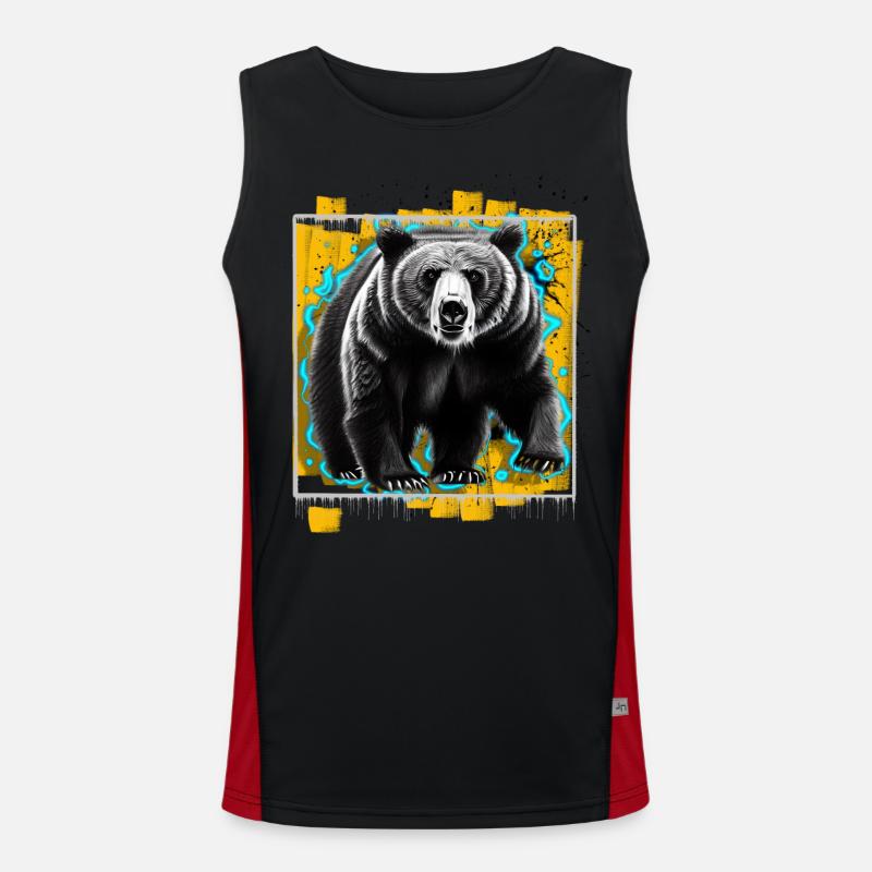 Bear - Men's Functional Contrast Tank Top - black/red