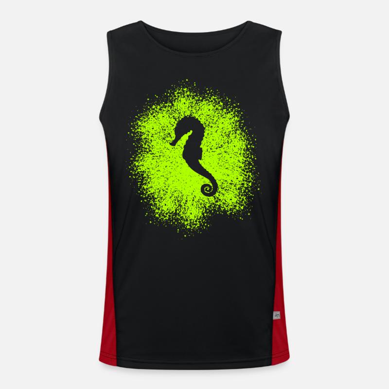 Seepferdchen Funktionelles Kontrast-Tank Top für Männer 