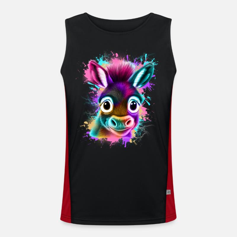 Esel Graffiti Bunt Funktionelles Kontrast-Tank Top für Männer 