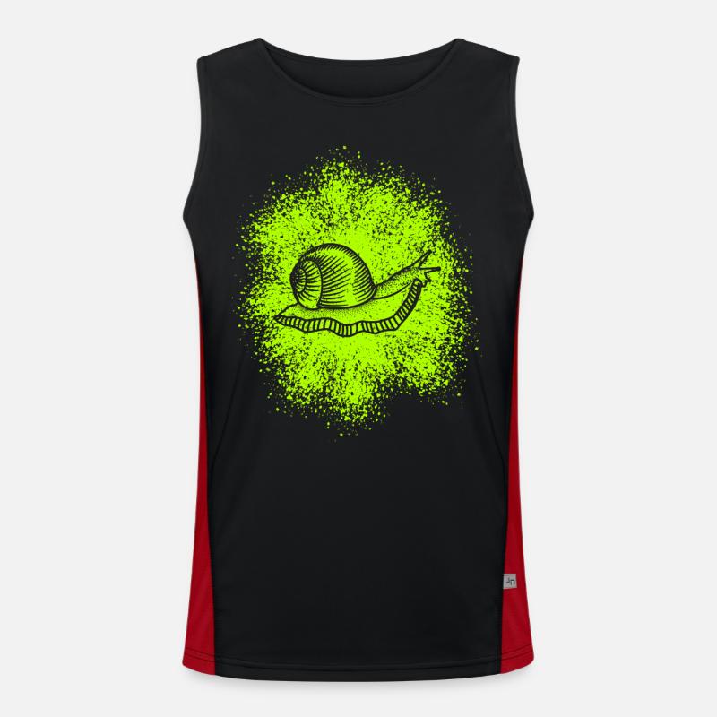 Cute snail with snail shell Men's Functional Contrast Tank Top 