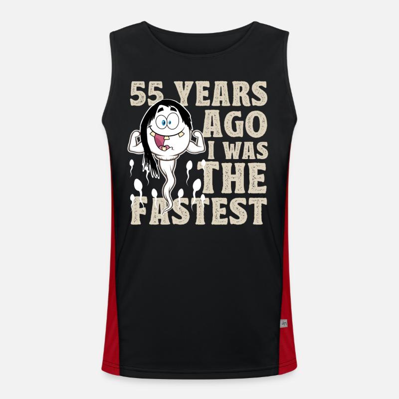 55th Birthday Funny Sayings Men's Functional Contrast Tank Top 