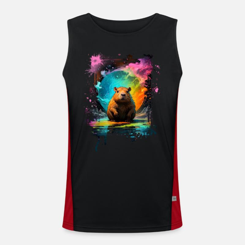 Capybara Funktionelles Kontrast-Tank Top für Männer 
