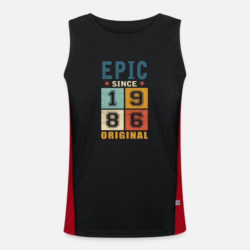 1986 Geburtstag Epic since Funktionelles Kontrast-Tank Top für Männer 
