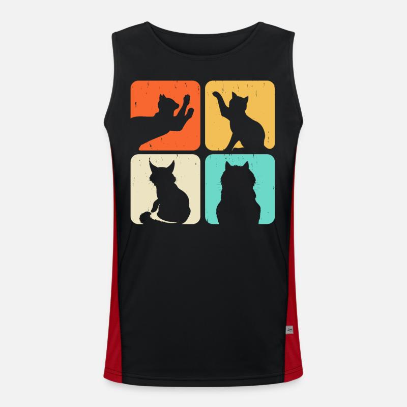 Motif de chat Débardeur respirant contrasté Homme 