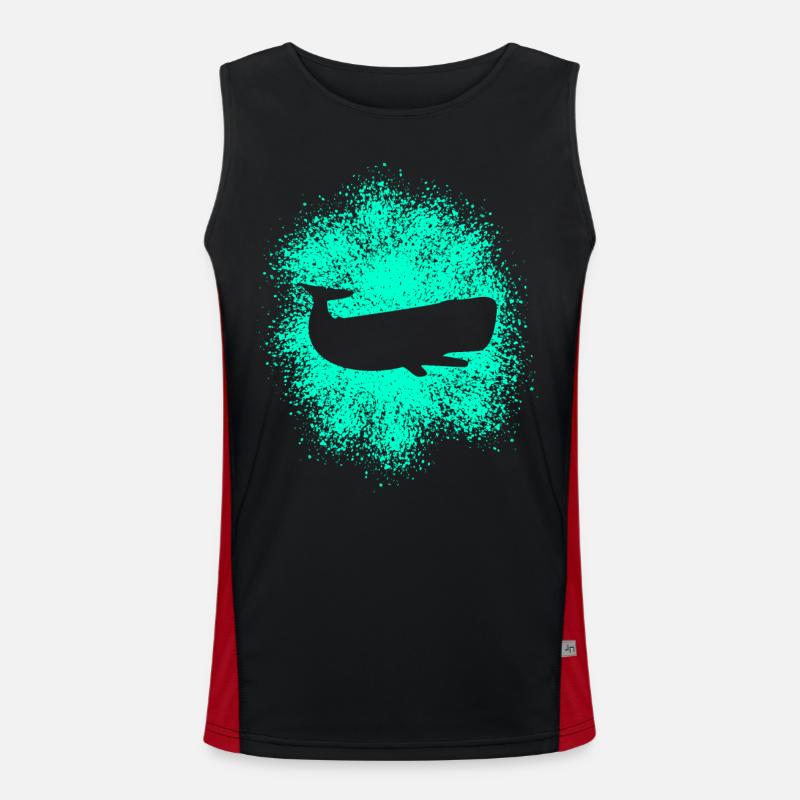 Sperm Whale Ocean Protector Men's Functional Contrast Tank Top 