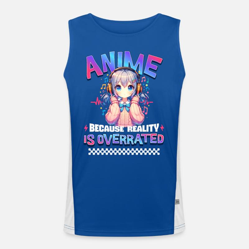 Anime Because Reality Is Overrated Funktionelles Kontrast-Tank Top für Männer 