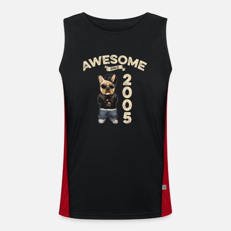 2005 Geburtstag Awesome since Cool Dog Funktionelles Kontrast-Tank Top für Männer 