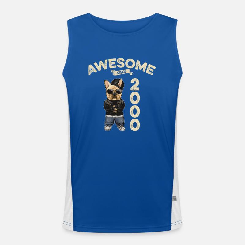 2000 Geburtstag Awesome since Cool Dog Funktionelles Kontrast-Tank Top für Männer 