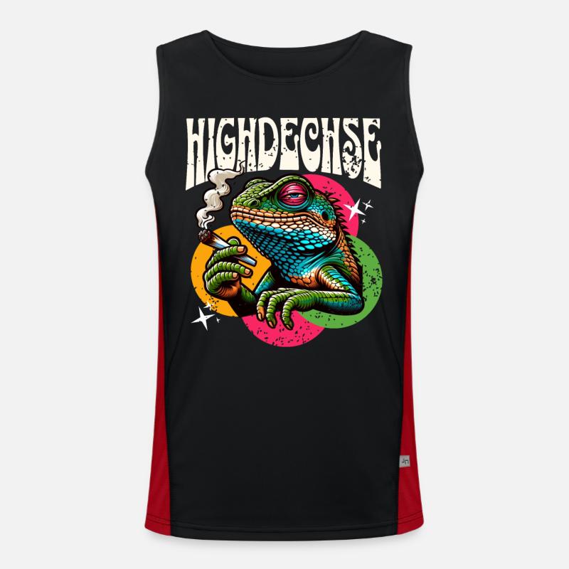 High Lizard Lizard Reptiles - Men's Functional Contrast Tank Top - black/red
