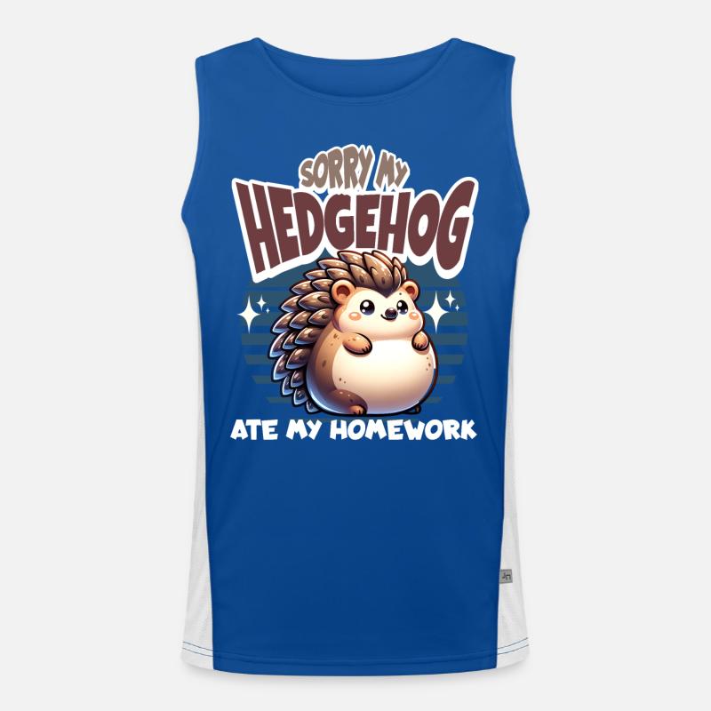Hedgehog Homework School Men's Functional Contrast Tank Top 
