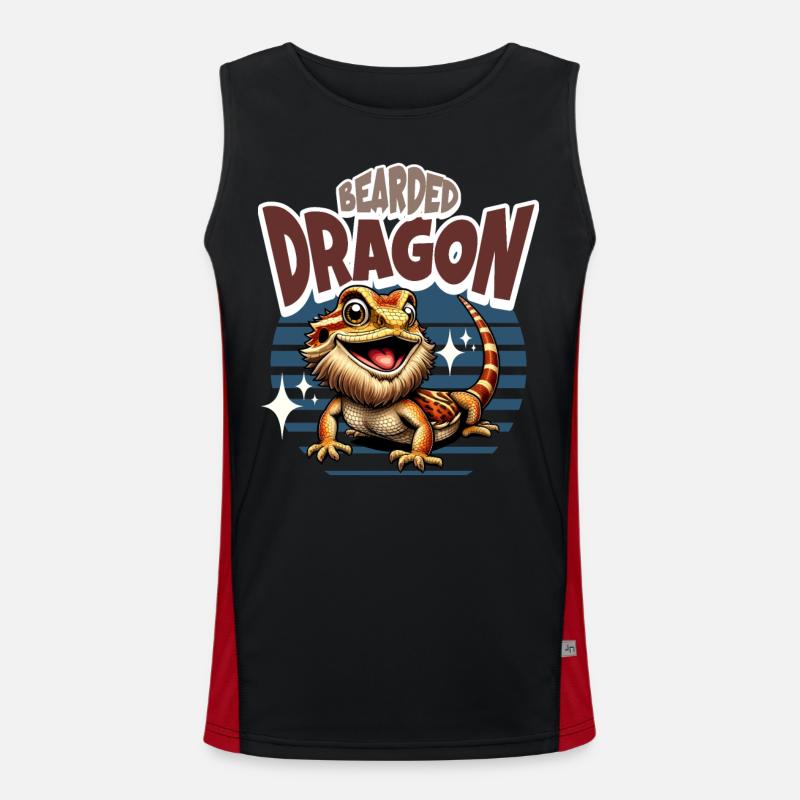 Bartagame Bartagamen Bearded Dragon Funktionelles Kontrast-Tank Top für Männer 