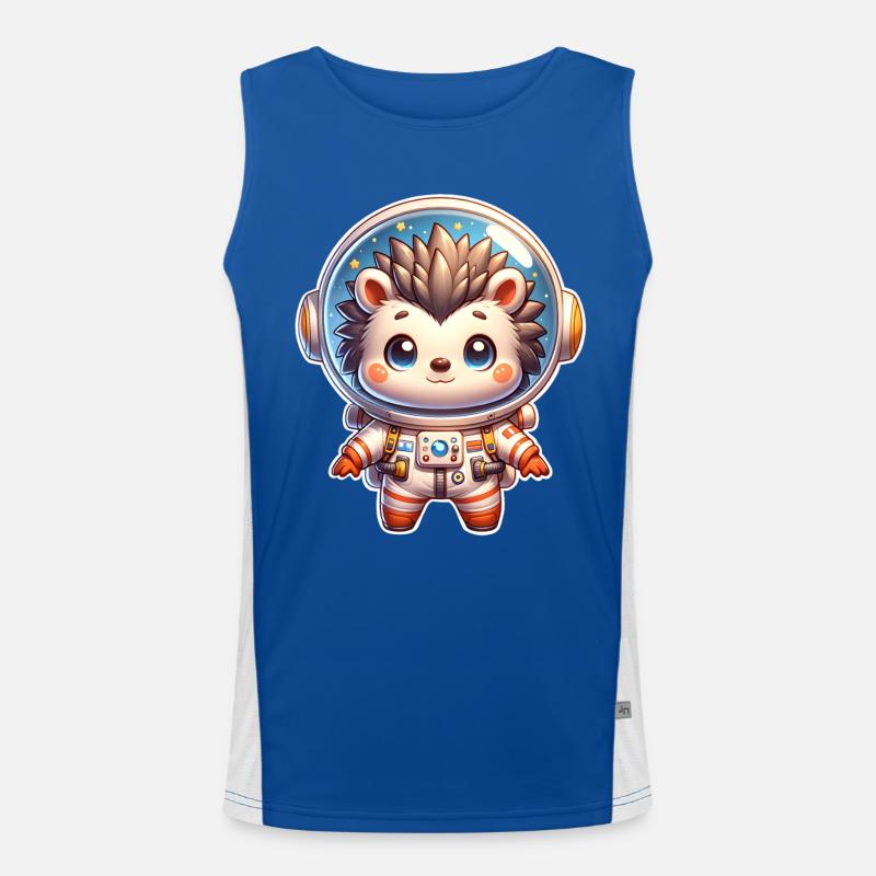 Igel Astronaut Funktionelles Kontrast-Tank Top für Männer 