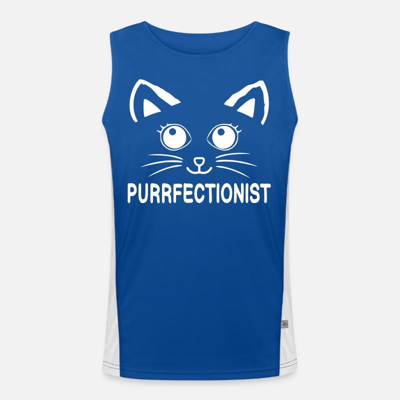 Cat face Men's Functional Contrast Tank Top 