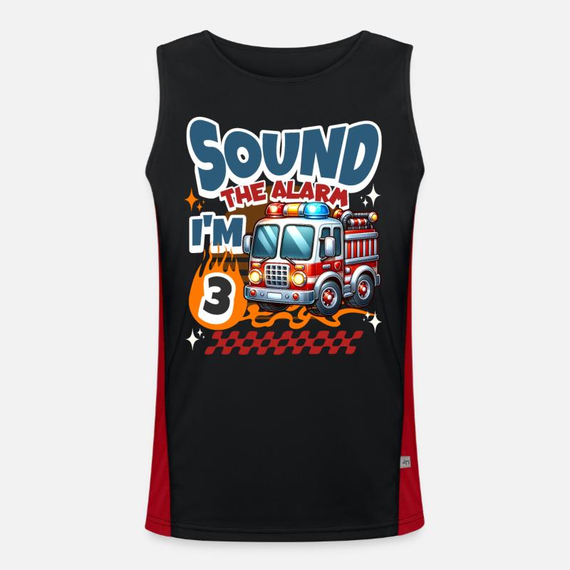 3rd Birthday Fire Brigade - Men's Functional Contrast Tank Top  - black/red