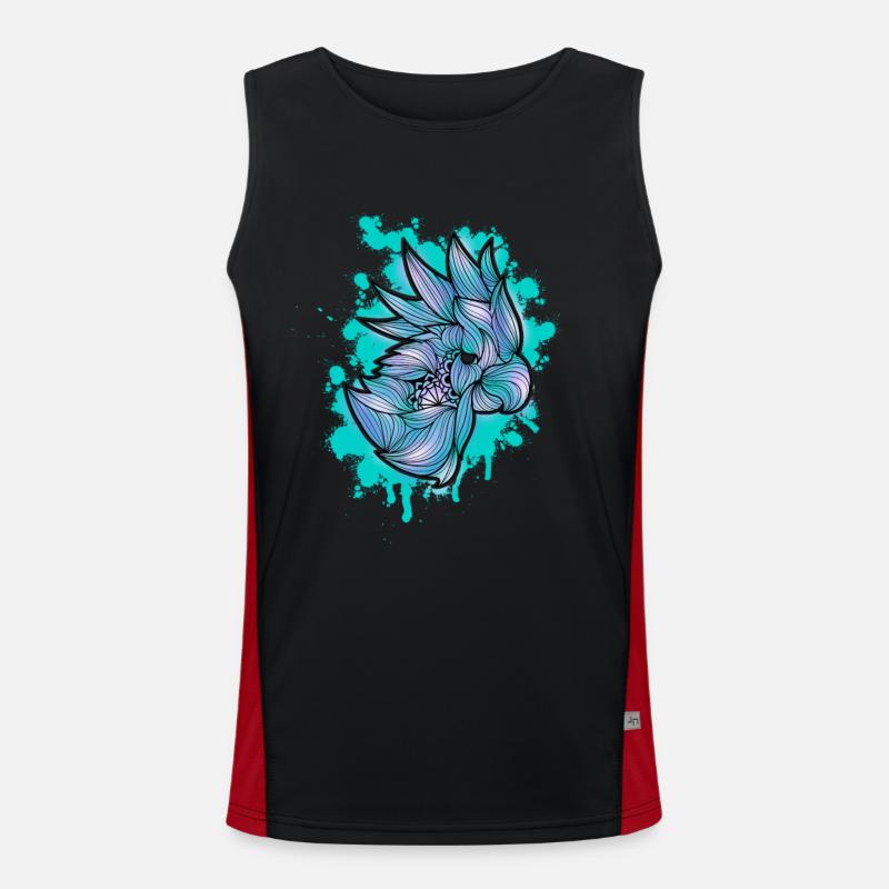 Parrot Mandala - Men's Functional Contrast Tank Top  - black/red