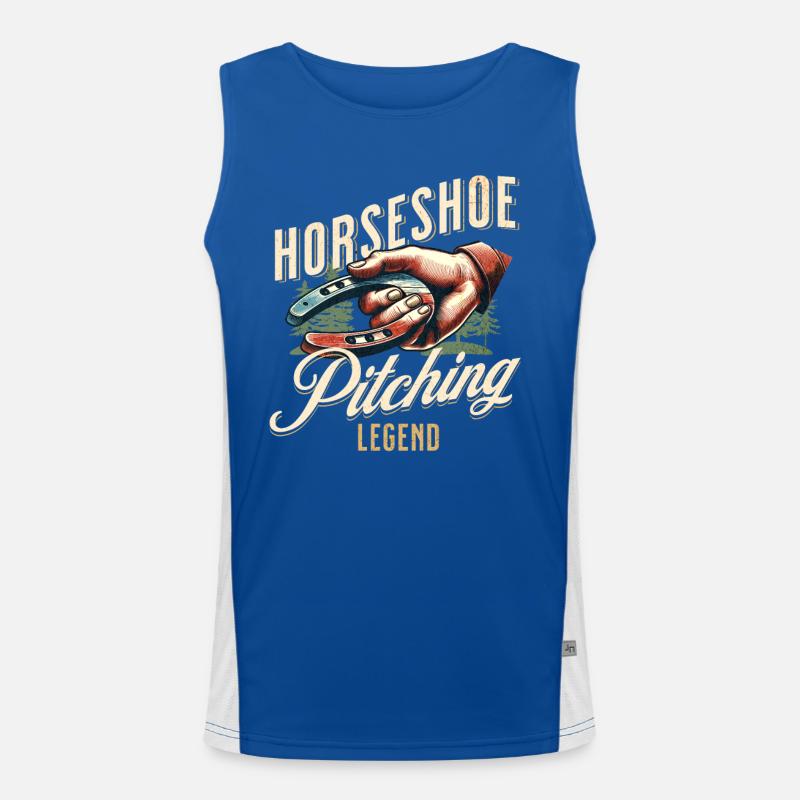 Horseshoe Throwing Horseshoe Pitching Men's Functional Contrast Tank Top 
