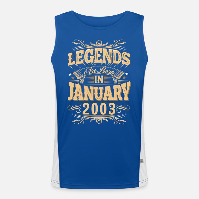 Januar 2003 Geburtstag Legende Funktionelles Kontrast-Tank Top für Männer 