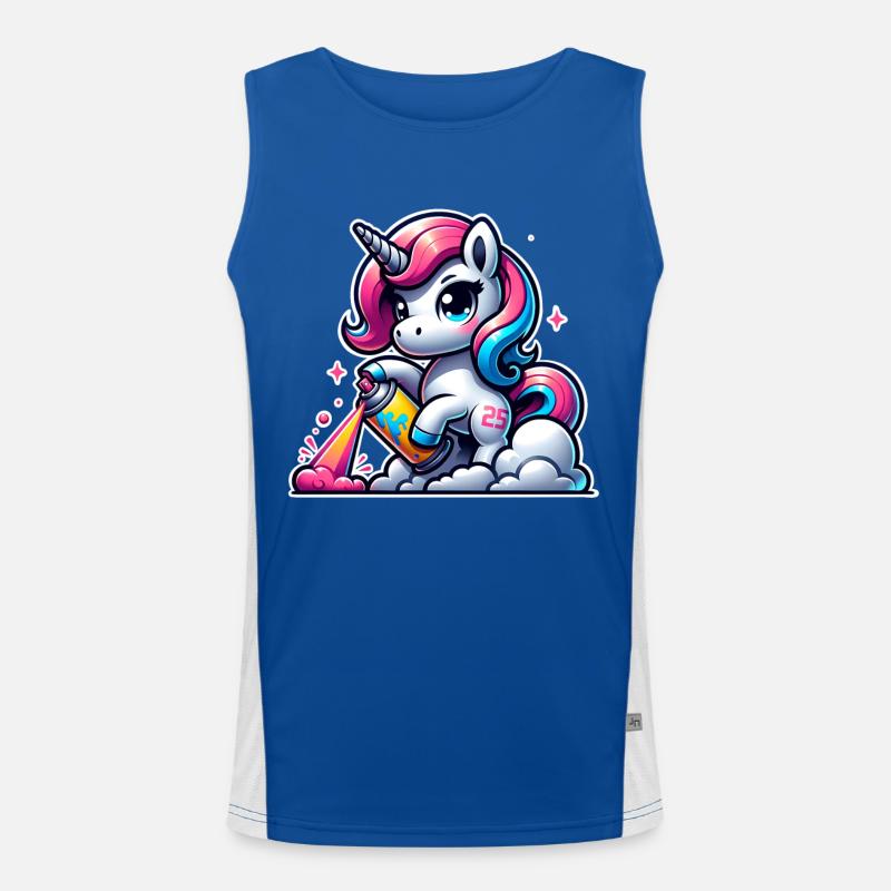 Einhorn Graffiti Funktionelles Kontrast-Tank Top für Männer 