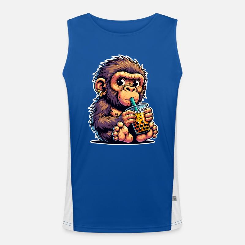 Neanderthal Bubble Tea Men's Functional Contrast Tank Top 