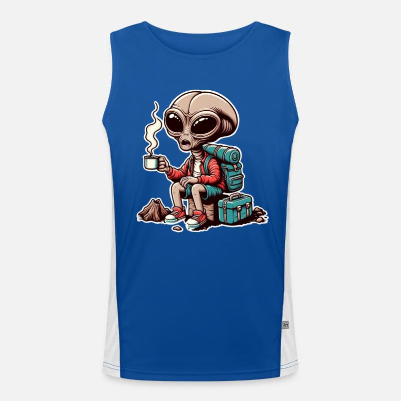Hiking Alien Coffee Mountains Men's Functional Contrast Tank Top 