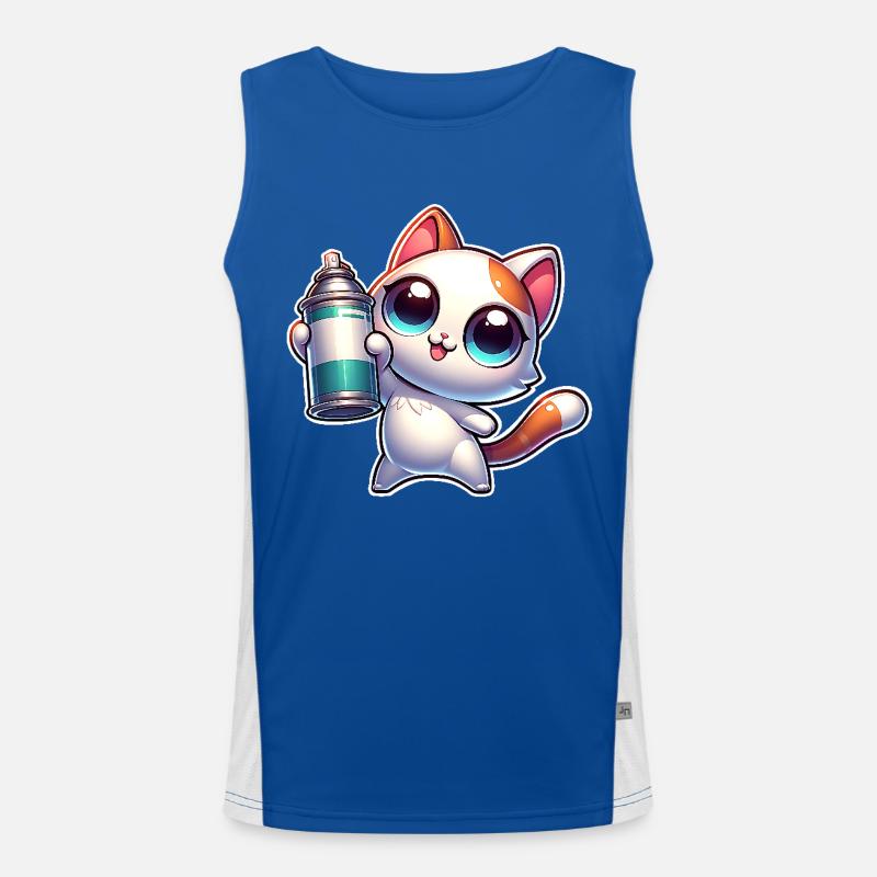 Chat Spray Peut Graffiti Débardeur respirant contrasté Homme 