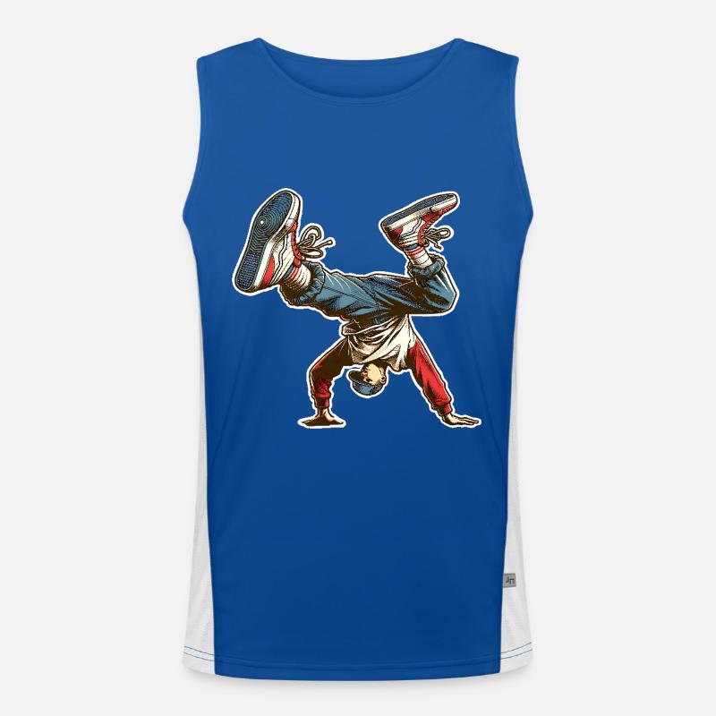 Breakdancing Men's Functional Contrast Tank Top 