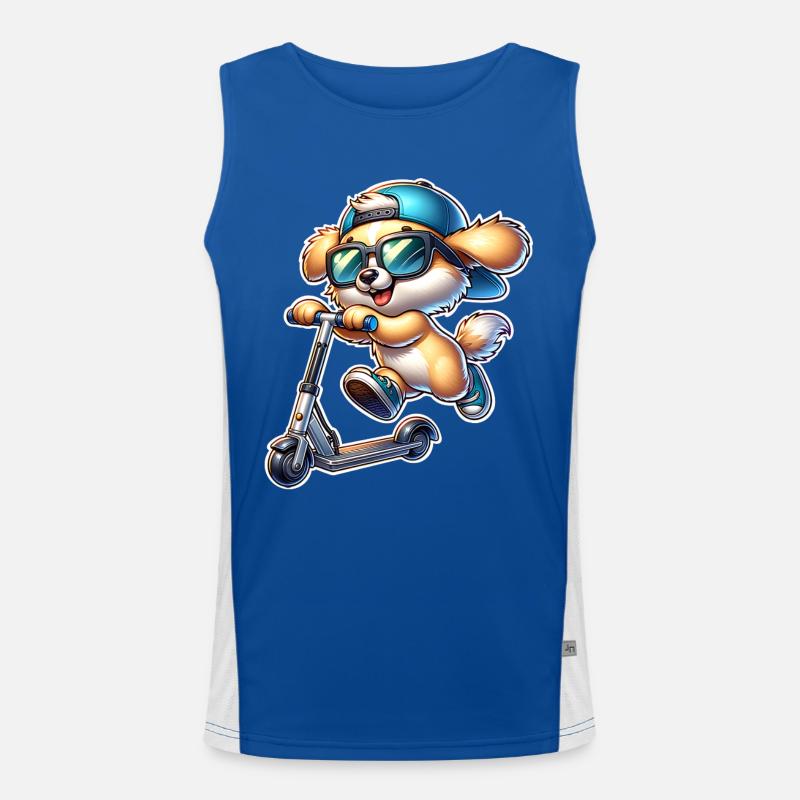 E-Scooter E-Roller Hund Scooter Funktionelles Kontrast-Tank Top für Männer 