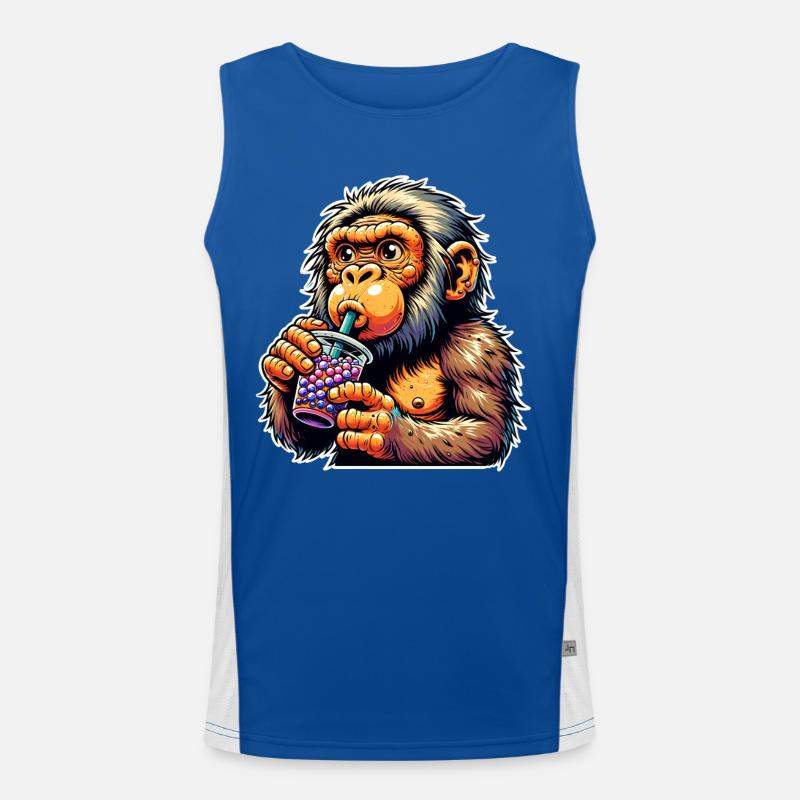 Neanderthal Bubble Tea Men's Functional Contrast Tank Top 