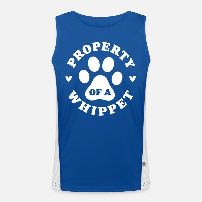 Eigentum eines Whippets Funktionelles Kontrast-Tank Top für Männer 