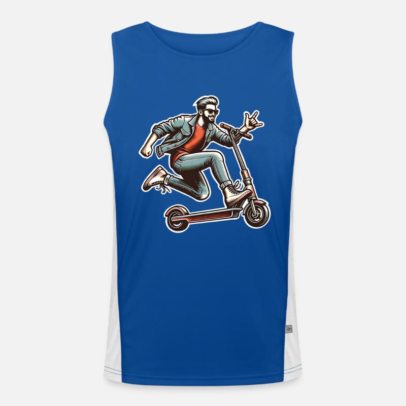 Tretroller E-Scooter E-Roller Funktionelles Kontrast-Tank Top für Männer 